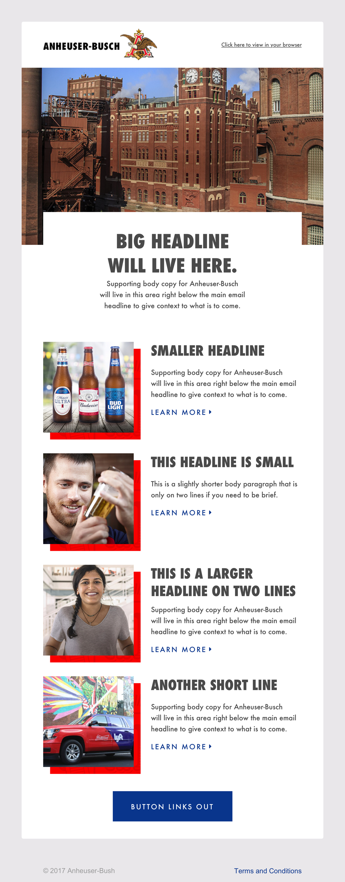 Anheuser-Busch internal email design