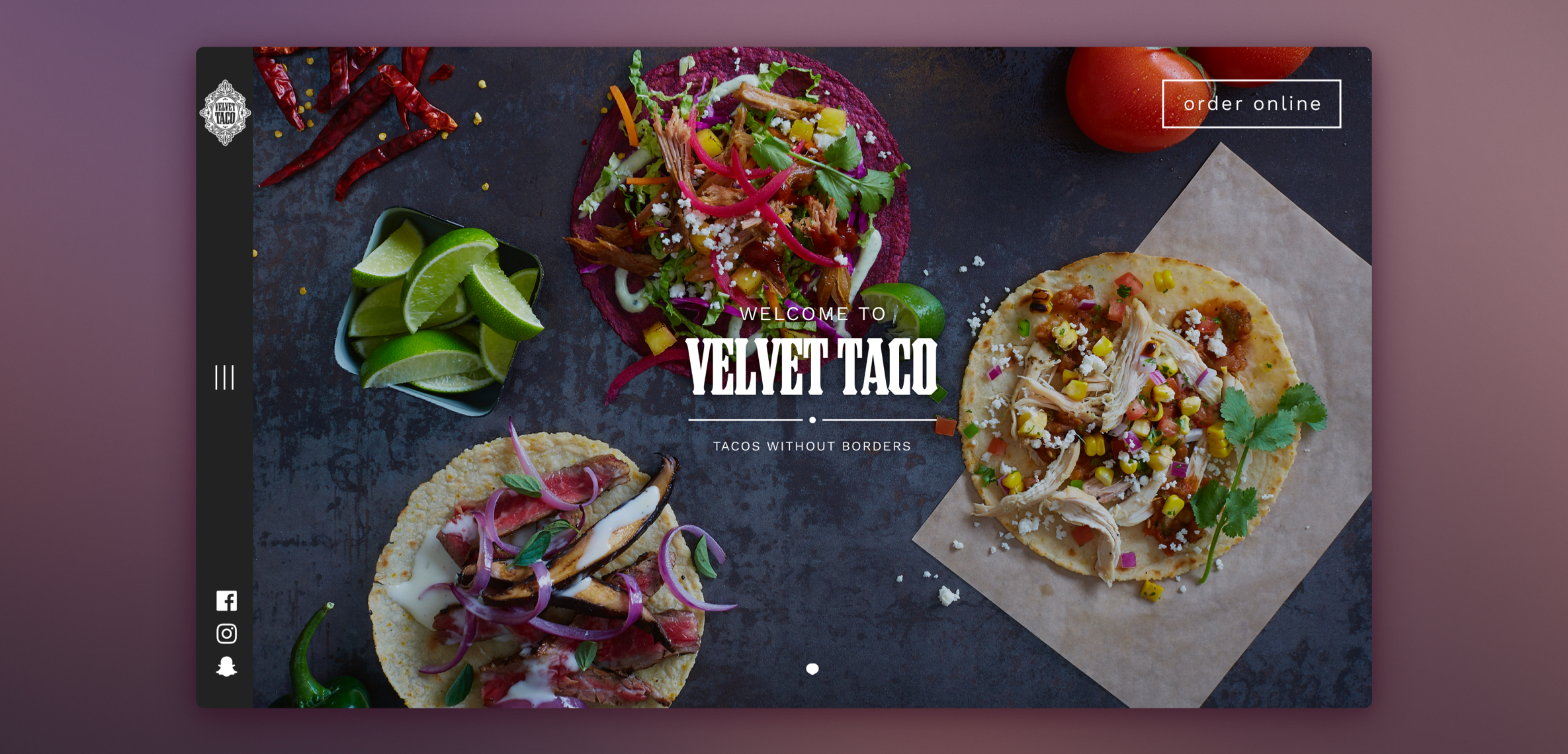 Velvet Taco homepage